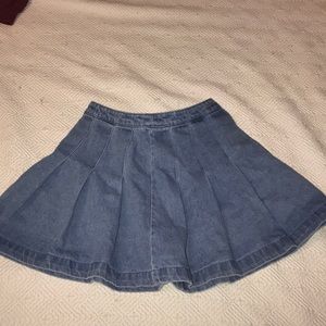Never worn Denim pleated skirt